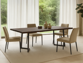 Aster Live Edge Solid Wood Dining Table, Dark Walnut (200cm)